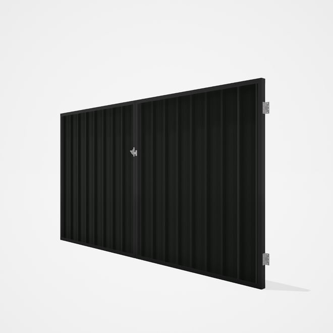 Good Neighbour® Superdek® Double Gate Standard .32 BMT 1.8m High Sheet: Slate Grey, Frame: Ebony