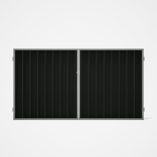 Good Neighbour® Superdek® Double Gate Standard .32 BMT 1.8m High Sheet: Slate Grey, Frame: Gull Grey