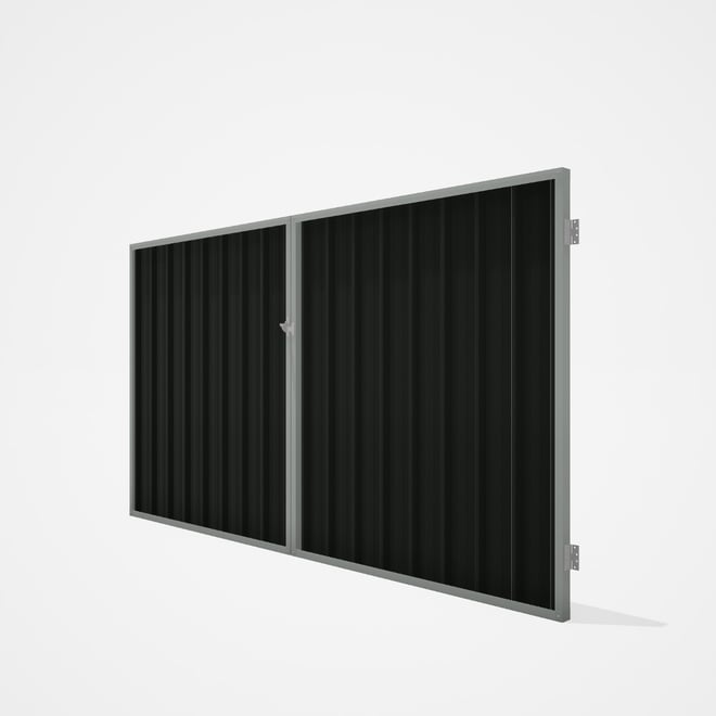 Good Neighbour® Superdek® Double Gate Standard .32 BMT 1.8m High Sheet: Slate Grey, Frame: Gull Grey