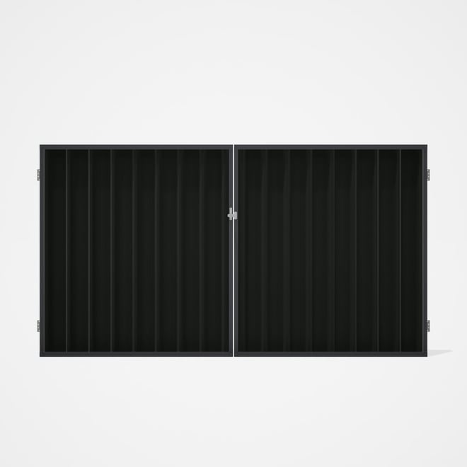 Good Neighbour® Superdek® Double Gate Standard .32 BMT 1.8m High Sheet: Slate Grey, Frame: Granite
