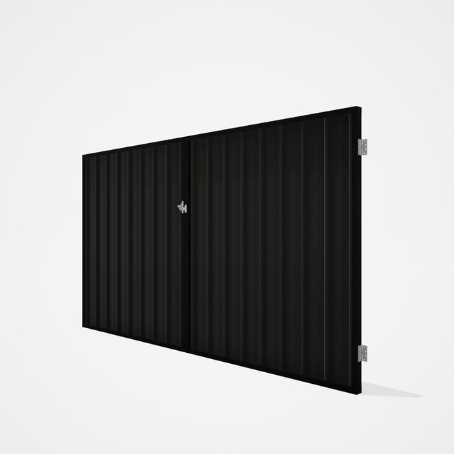 Good Neighbour® Superdek® Double Gate Standard .32 BMT 1.8m High Sheet: Slate Grey, Frame: Gun Metal