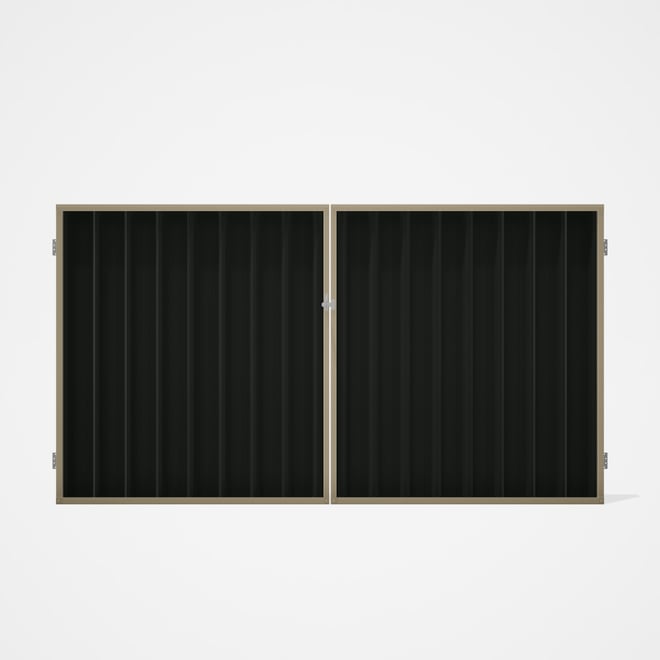 Good Neighbour® Superdek® Double Gate Standard .32 BMT 1.8m High Sheet: Slate Grey, Frame: Merino