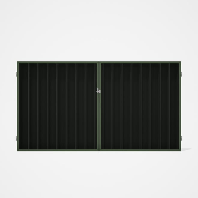 Good Neighbour® Superdek® Double Gate Standard .32 BMT 1.8m High Sheet: Slate Grey, Frame: Mist Gree