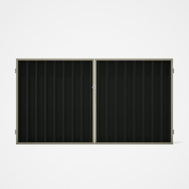 Good Neighbour® Superdek® Double Gate Standard .32 BMT 1.8m High Sheet: Slate Grey, Frame: Moss Vale