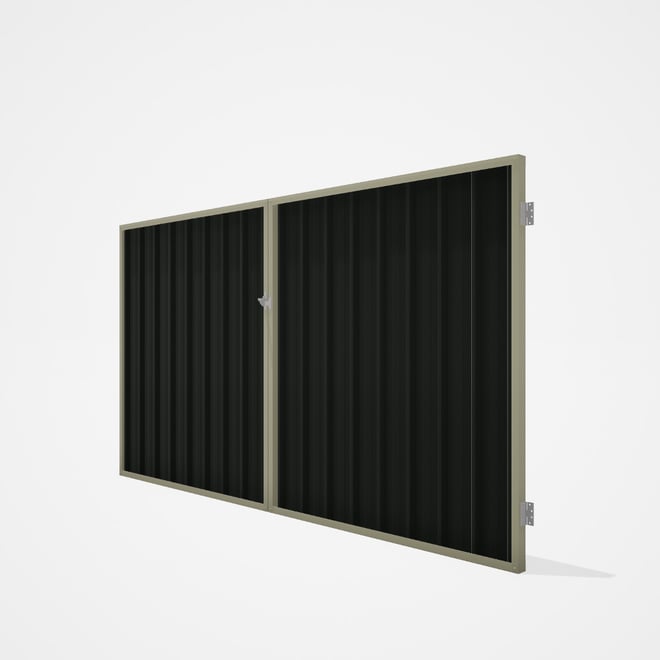 Good Neighbour® Superdek® Double Gate Standard .32 BMT 1.8m High Sheet: Slate Grey, Frame: Moss Vale