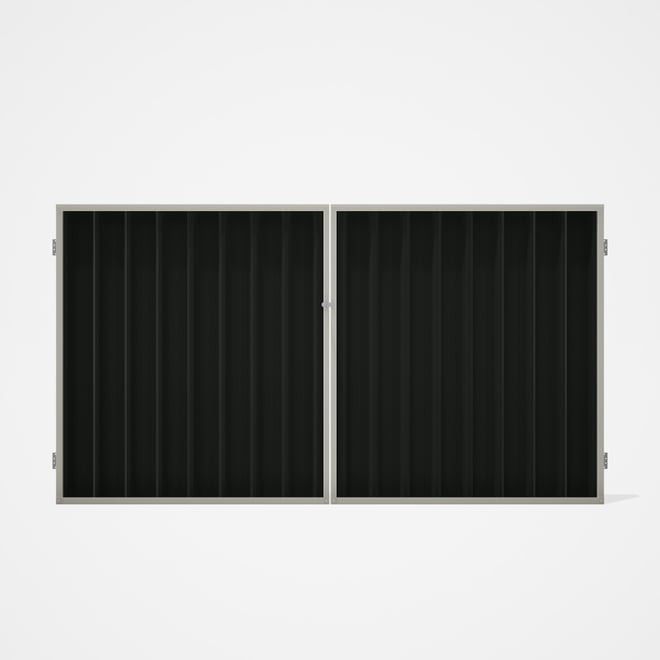 Good Neighbour® Superdek® Double Gate Standard .32 BMT 1.8m High Sheet: Slate Grey, Frame: Off White