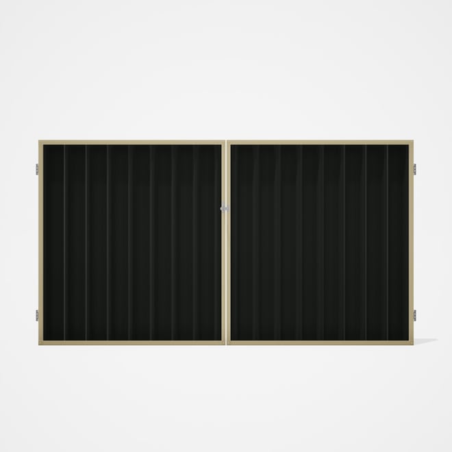 Good Neighbour® Superdek® Double Gate Standard .32 BMT 1.8m High Sheet: Slate Grey, Frame: Primrose