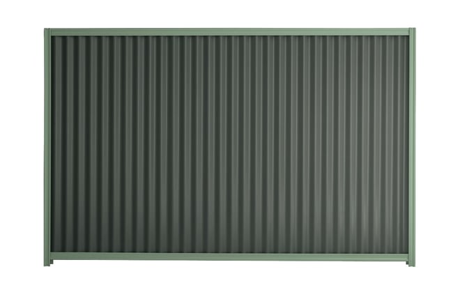 Good Neighbour CGI 1500mm High Fence Panel Sheet: Slate Grey, Post/Track: Mist Green