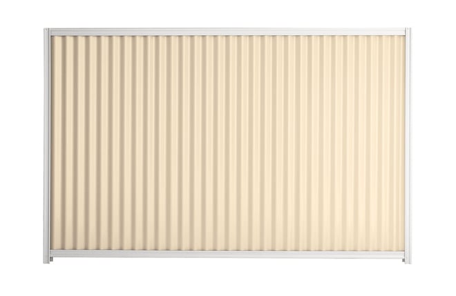 Good Neighbour CGI 1800mm High Fence Panel Sheet: Primrose, Post/Track: Off White