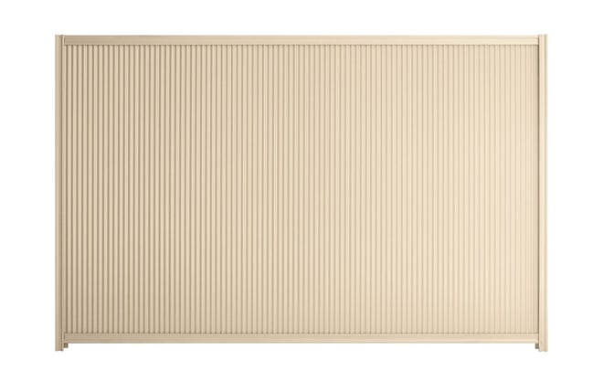 Good Neighbour CGI Mini 1800mm High Fence Panel Sheet: Off White, Post/Track: Moss Vale Sand