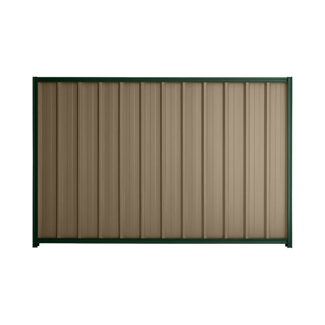 Good Neighbour® Superdek® 1500mm High Fence Panel Sheet: Beige Post/Track: Caulfield Green