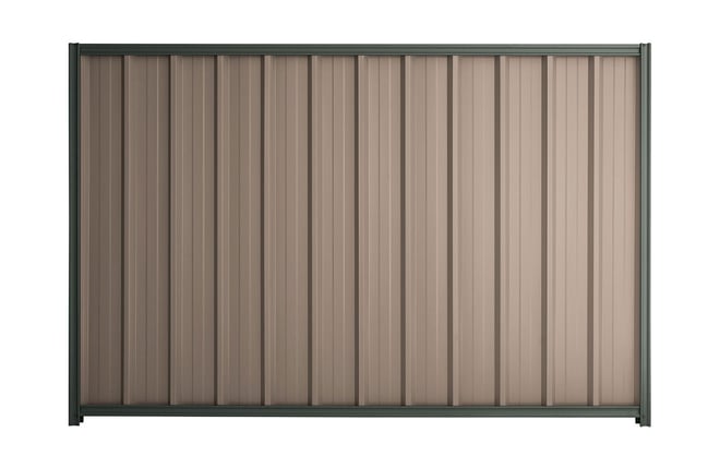 Good Neighbour Superdek 1500mm High Fence Panel Sheet: Biege, Post/Track: Slate Grey
