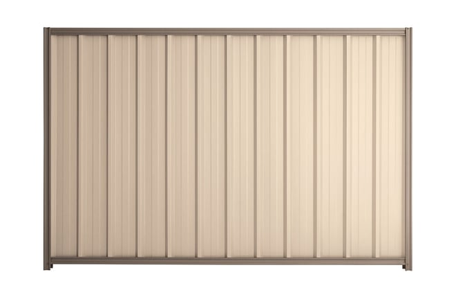 Good Neighbour Superdek 1500mm High Fence Panel Sheet: Merino, Post/Track: Beige