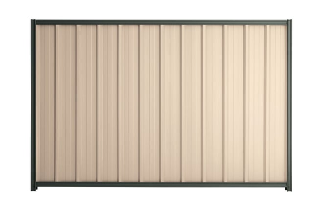 Good Neighbour Superdek 1500mm High Fence Panel Sheet: Merino, Post/Track: Slate Grey