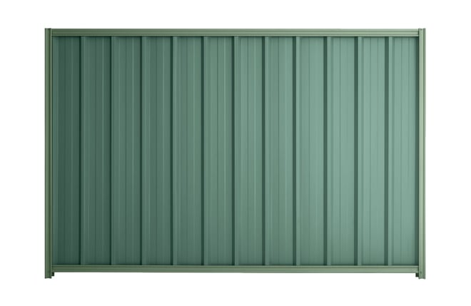 Good Neighbour Superdek 1500mm High Fence Panel Sheet: Rivergum Post/Track: Mist Green