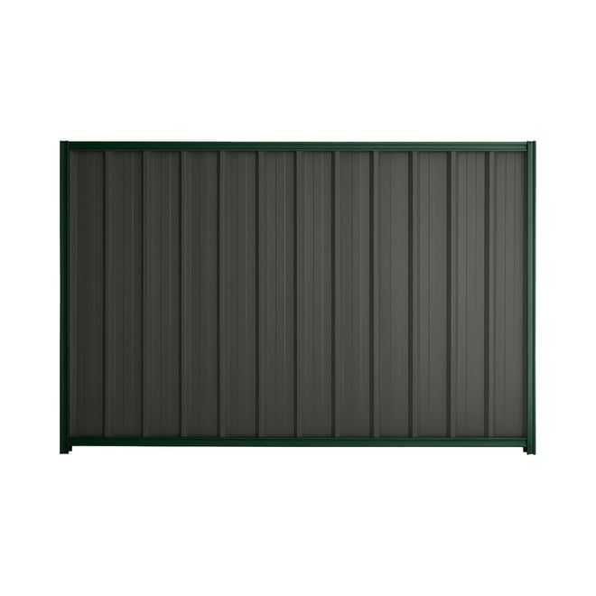 Good Neighbour® Superdek® 1500mm High Fence Panel Sheet: Slate Grey Post/Track: Caulfield Green