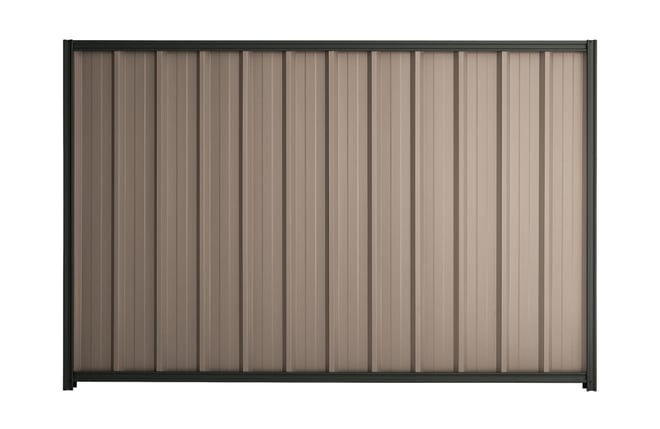 Good Neighbour Superdek 1800mm High Fence Panel Sheet: Beige, Post/Track: Gun Metal Grey