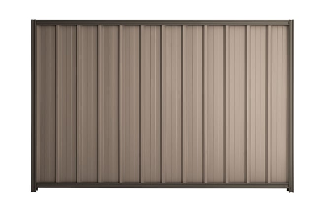 Good Neighbour Superdek 1800mm High Fence Panel Sheet: Beige, Post/Track: Ironbark