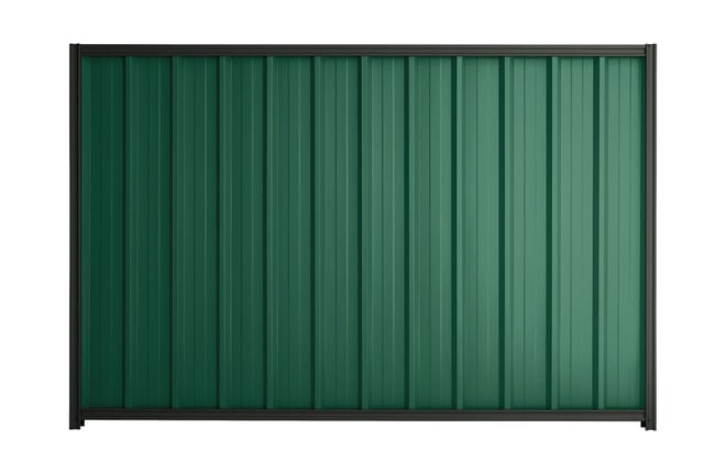 Good Neighbour Superdek 1800mm High Fence Panel Sheet: Caulfield Green, Post/Track: Gun Metal Grey
