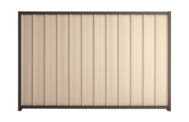 Good Neighbour Superdek 1800mm High Fence Panel Sheet: Merino, Post/Track: Ironbark