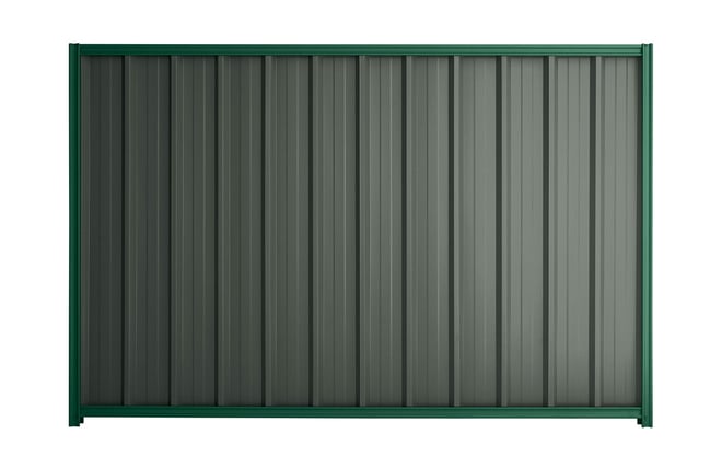 Good Neighbour Superdek 1800mm High Fence Panel Sheet: Slate Grey, Post/Track: Caulfield Green