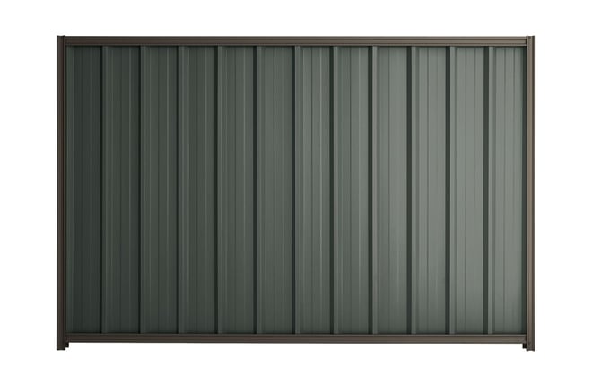Good Neighbour Superdek 1800mm High Fence Panel Sheet: Slate Grey, Post/Track: Ironbark