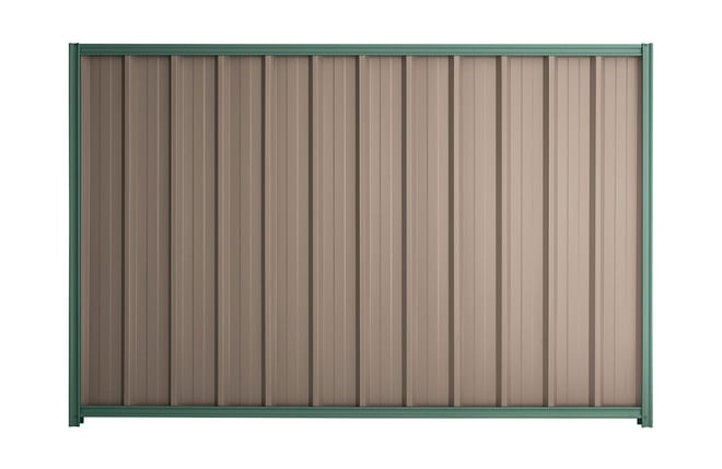 Good Neighbour Superdek 2100mm High Fence Panel Sheet: Beige, Post/Track: Rivergum