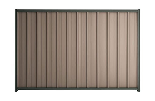 Good Neighbour Superdek 2100mm High Fence Panel Sheet: Beige, Post/Track: Slate Grey