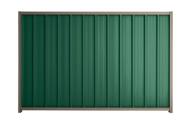 Good Neighbour Superdek 2100mm High Fence Panel Sheet: Caulfield Green, Post/Track: Beige