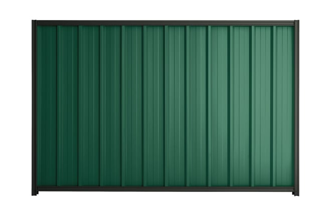 Good Neighbour Superdek 2100mm High Fence Panel Sheet: Caulfield Green, Post/Track: Gun Metal Grey
