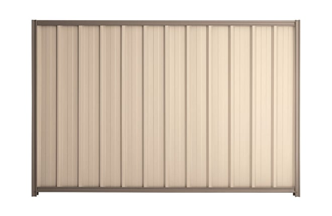Good Neighbour Superdek 2100mm High Fence Panel Sheet: Merino, Post/Track: Beige