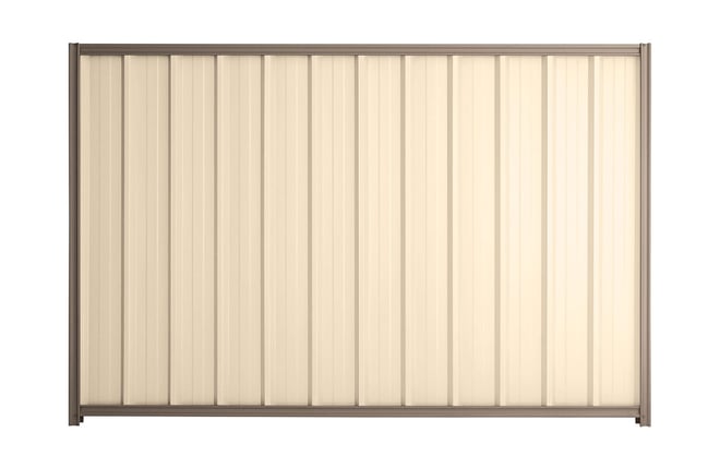 Good Neighbour Superdek 2100mm High Fence Panel Sheet: Primrose, Post/Track: Beige