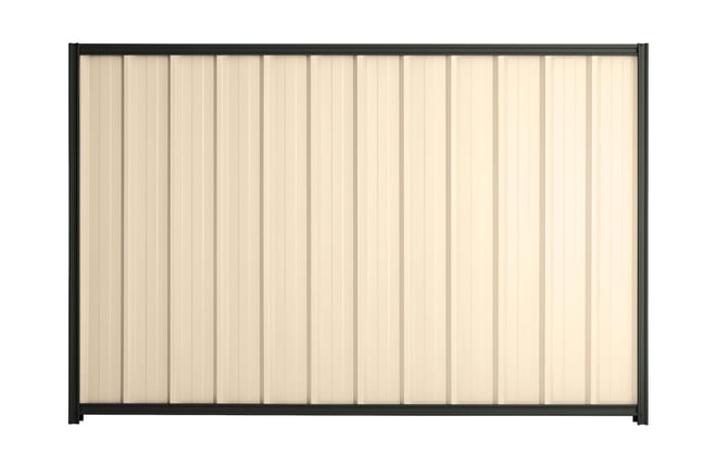 Good Neighbour Superdek 2100mm High Fence Panel Sheet: Primrose, Post/Track: Gun Metal Grey