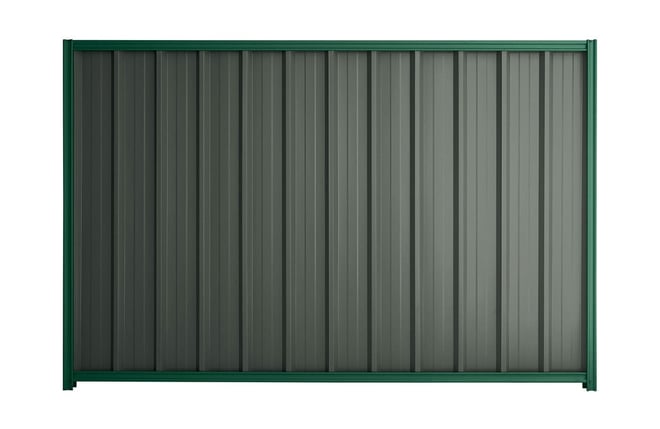Good Neighbour Superdek 2100mm High Fence Panel Sheet: Slate Grey, Post/Track: Caulfield Green