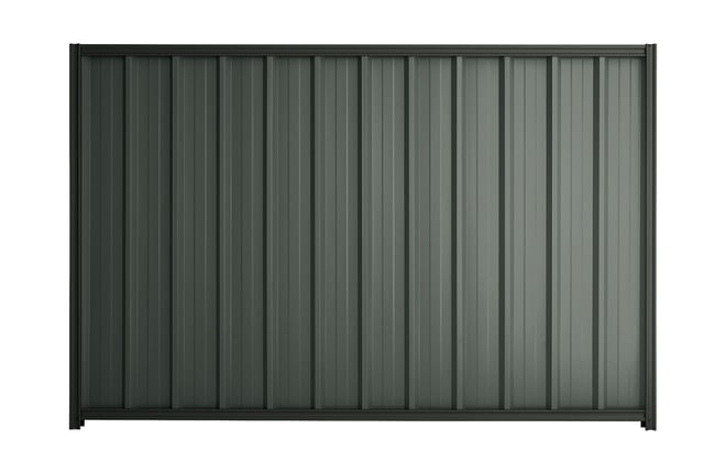 Good Neighbour Superdek 2100mm High Fence Panel Sheet: Slate Grey, Post/Track: Gun Metal Grey