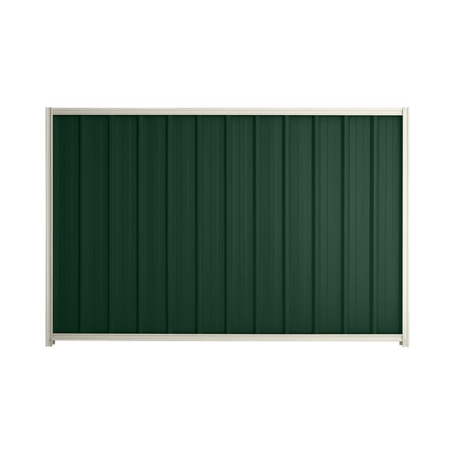 Good Neighbour® Superdek® 1200mm High Fence Panel Sheet: Caulfield Green Post/Track: Off White