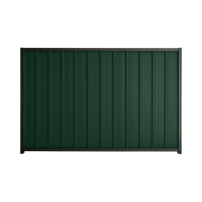 Good Neighbour® Superdek® 1200mm High Fence Panel Sheet: Caulfield Green Post/Track: Slate Grey