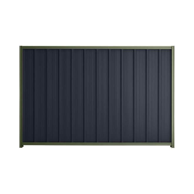 Good Neighbour® Superdek® 1200mm High Fence Panel Sheet: Dark Stone Post/Track: Mist Green