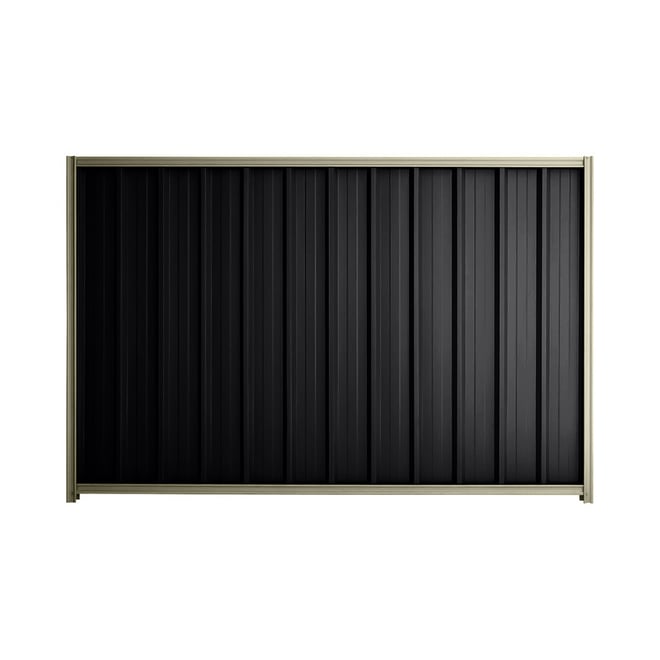 Good Neighbour® Superdek® 1200mm High Fence Panel Sheet: Gun Metal Grey Post/Track: Moss Vale Sand