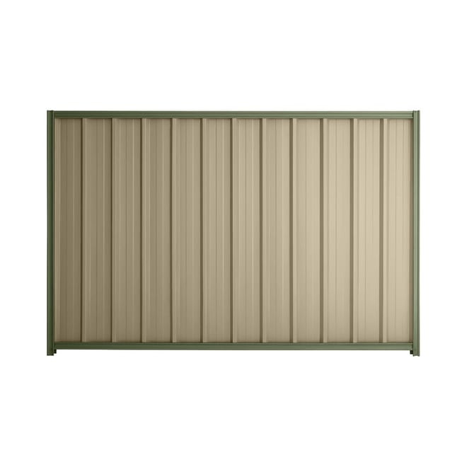Good Neighbour® Superdek® 1200mm High Fence Panel Sheet: Merino Post/Track: Mist Green