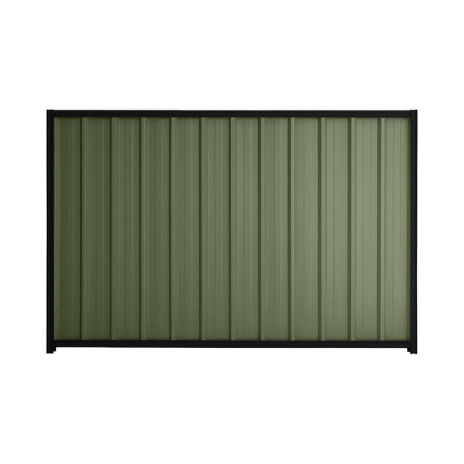 Good Neighbour® Superdek® 1200mm High Fence Panel Sheet: Mist Green Post/Track: Ebony