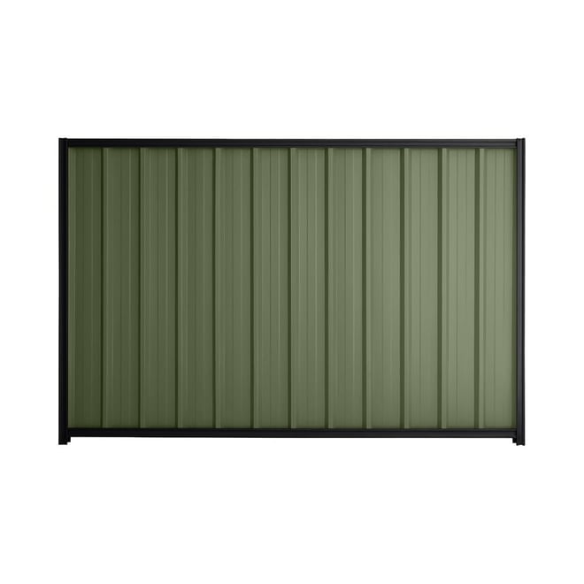 Good Neighbour® Superdek® 1200mm High Fence Panel Sheet: Mist Green Post/Track: Gun Metal Grey