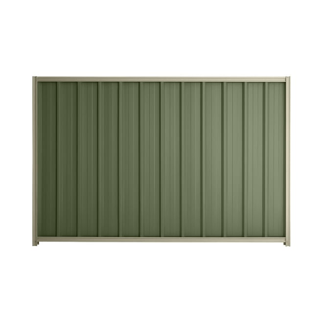 Good Neighbour® Superdek® 1200mm High Fence Panel Sheet: Mist Green Post/Track: Moss Vale Sand