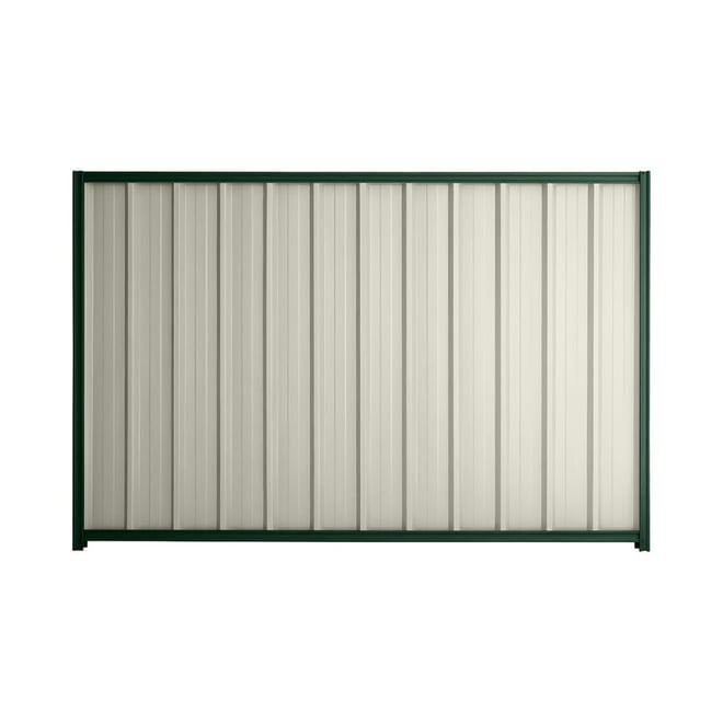 Good Neighbour® Superdek® 1200mm High Fence Panel Sheet: Off White Post/Track: Caulfield Green
