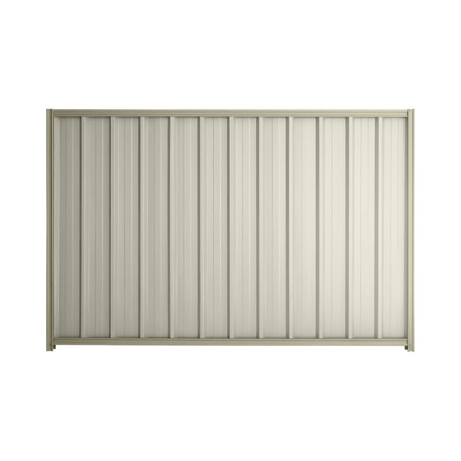 Good Neighbour® Superdek® 1200mm High Fence Panel Sheet: Off White Post/Track: Moss Vale Sand