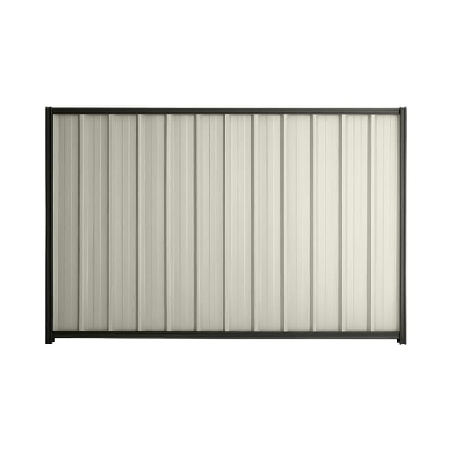 Good Neighbour® Superdek® 1200mm High Fence Panel Sheet: Off White Post/Track: Slate Grey