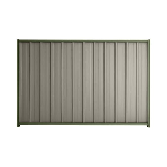 Good Neighbour® Superdek® 1500mm High Fence Panel Sheet: Birch Post/Track: Mist Green