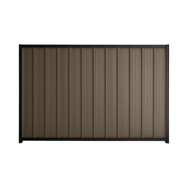 Good Neighbour® Superdek® 1500mm High Fence Panel Sheet: Banyan Brown Post/Track: Gun Metal Grey