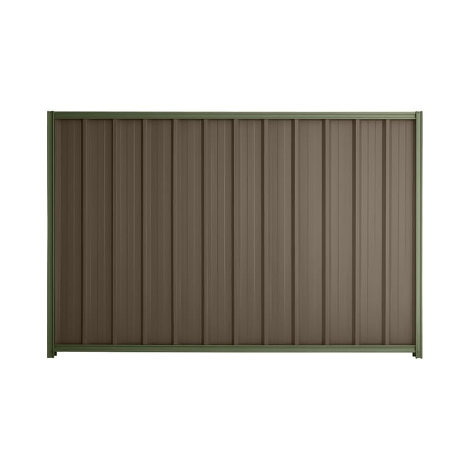 Good Neighbour® Superdek® 1500mm High Fence Panel Sheet: Banyan Brown Post/Track: Mist Green