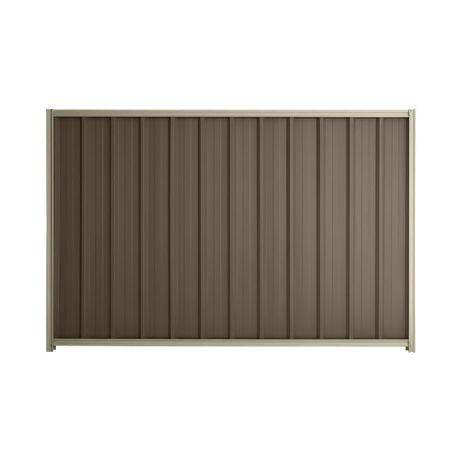 Good Neighbour® Superdek® 1500mm High Fence Panel Sheet: Banyan Brown Post/Track: Moss Vale Sand